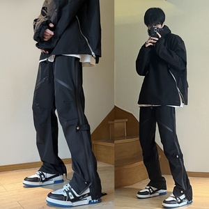 马切达工作室pinli复古工装重工大拉链机韩版休闲户外裤子