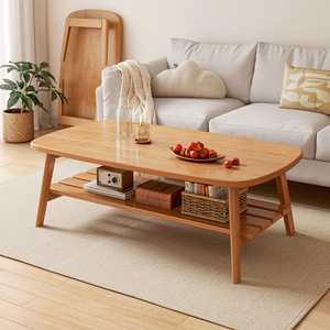 可折叠茶几小户型客厅实木腿简易小桌子茶桌北欧原木风卧室小矮桌