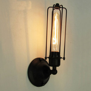 怀旧复古工业壁灯美式乡村田园铁艺笼子创意单双头壁灯爱迪生灯