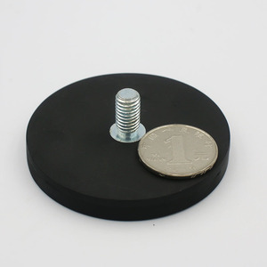 钕铁硼永磁铁 强磁 圆形 高强力包胶磁 包橡胶吸铁石吸盘 磁钢D66