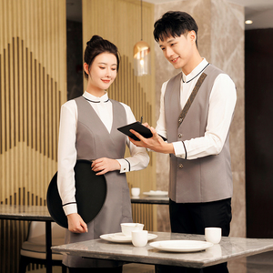 京橙西餐厅服务员工装冬季餐饮咖啡工作服女饭店前厅酒店工服长袖
