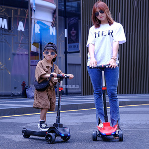 儿童电动滑板车可折叠6一12岁宝宝可充电踏板车小学生三轮代步车