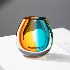 尊奈尔2023新款渐变色玻璃花瓶摆件客厅插花餐桌高级感装饰品时尚