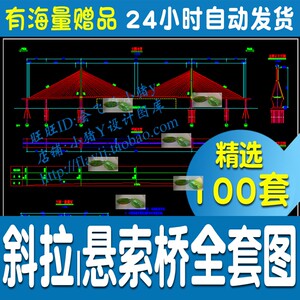 精选斜拉桥特大桥梁工程施工图设计悬索桥梁全套CAD图纸资料zR