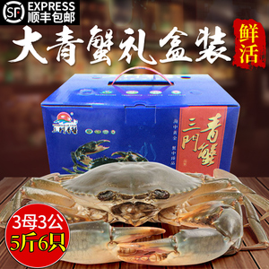 三门青蟹鲜活特大超大螃蟹5斤豪华礼盒装螃蟹海鲜水产海蟹