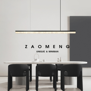 极简全铜餐厅吊灯现代简约北欧设计师高端创意吧台一字玻璃长条灯