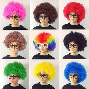 爆炸头假发搞怪小丑头套演出搞笑道具彩色假发套幼儿园表演区材。