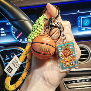 NBA篮球球星精致钥匙扣挂件詹姆斯库里罗斯欧文字母哥书包挂件男