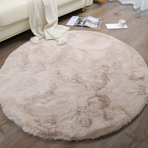 仿兔毛圆形地毯客厅茶几毯圆形毯贝壳椅地毯毛毛虫懒人椅毛毯地垫