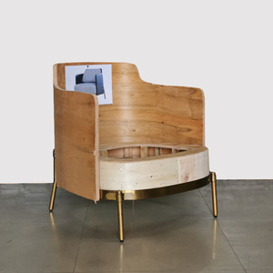 轻奢不锈钢沙发底架 现代单人休闲椅弯板内架 设计师五金家具配件