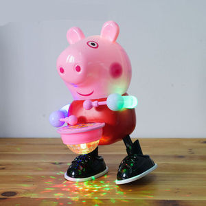会跳舞的电动小猪佩琪玩具电动打鼓音乐发光会唱歌跳舞走路的佩奇