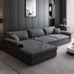 IKEA宜家意式科技布艺沙发客厅免洗磨砂轻奢实木羽绒乳胶超大坐宽