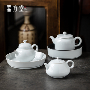 灰泥葫芦茶壶单壶家用陶瓷过滤泡茶壶手工纯色功夫茶具复古小茶壶