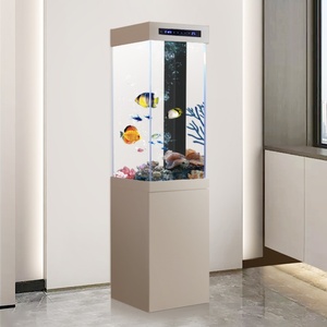 鱼缸立式金客厅小型落地靠墙家用造景超白玻璃方形生态底滤水族箱