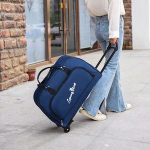 手提行李袋带滑轮拉杆包女高颜值可折叠登机出差三天两夜旅行包袋