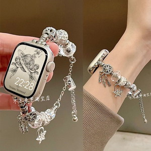 秋冬新款潘多拉水晶链条适用于applewatchS8苹果手表带高级感女S9