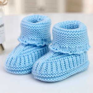 成品鞋0-6个月婴儿宝宝毛线鞋男女童鞋手工编织新生儿学步鞋软底