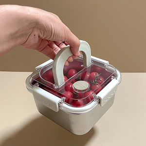便携式水果盒高颜值便当盒透明不锈钢上班族外带儿童上小学生专用