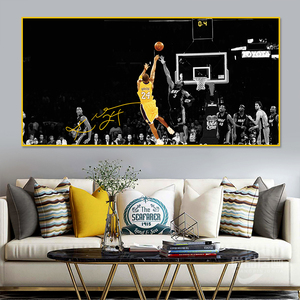 NBA詹姆斯科比绝杀球星海报客厅沙发背景墙装饰挂画励志卧室壁画