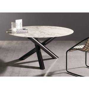 意大利大师高端设计米诺蒂家具大理石艺术奢华金属框架餐桌可定制