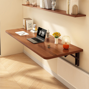 墙上折叠桌壁挂式简易吧台桌实木书桌餐桌悬挂墙壁电脑桌小户型桌