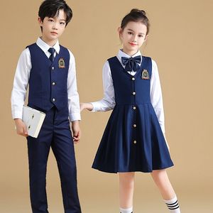 中小学生大合唱团演出服英伦风校服套装幼儿园诗歌朗诵表演服长袖