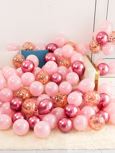 浪漫粉色双层珠光气球商场珠宝美容店周年庆活动装饰晚会舞台布置