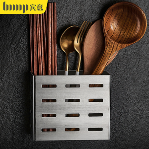 筷子笼家用304不锈钢筷子筒免打孔壁挂筷篓厨房收纳盒沥水置物架