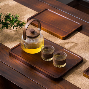 中式家用木质茶盘相思木长方形托盘餐盘水杯茶杯托盘收纳木制果盘