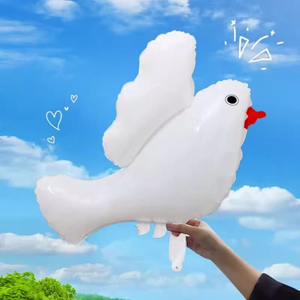 和平鸽子运动会气球拍照道具汽球白鸽造型卡通铝膜气球婚庆装饰新