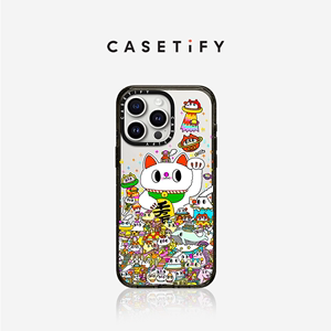CASETiFY艺术家联名招财猫适用iPhone15/14/Plus/Pro/Max防摔手机壳