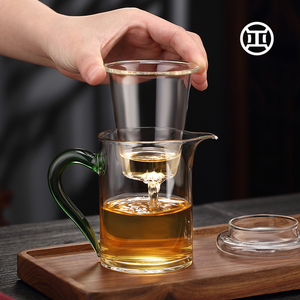 纯正全玻璃加厚冲CZ-2205泡茶壶花绿茶茶红茶水杯三杯单件壶日式