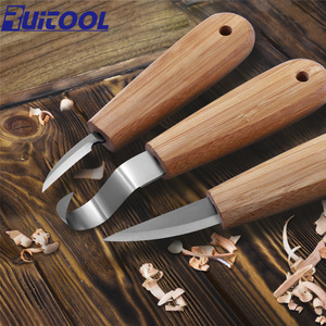 木工雕刻刀木匠手作刻刀手工DIY挖勺刀修边刀加厚竹柄木雕工具