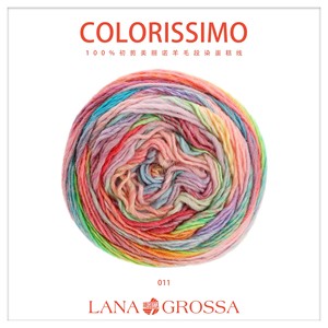 加羽进口毛线德国LANA GROSSA高端纯美丽诺羊毛段染线Colorissimo