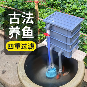 鱼缸过滤器养鱼循环水系统免换水净水器水泵增氧加热一体外置圆形