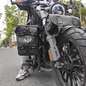 摩托机车骑行护杠包保险杠纯色边包大容量防水快拆侧边挂包骑行包