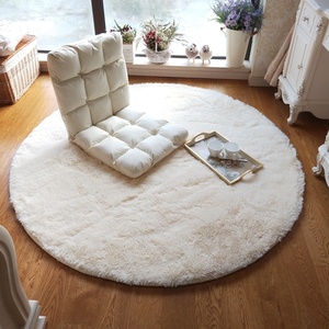 优家日本进口长毛圆形地毯吊篮毯客厅休闲卧室床边毯圆形电脑椅毯