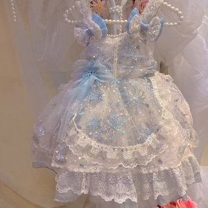 女童洛丽塔蓝色艾莎公主蓬蓬裙四季款裙子儿童节日生日礼服裙