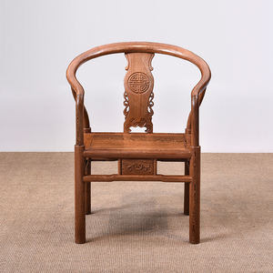 红木家具鸡翅木围椅实木圈椅太师椅新中式靠背泡茶椅仿古禅意圆椅