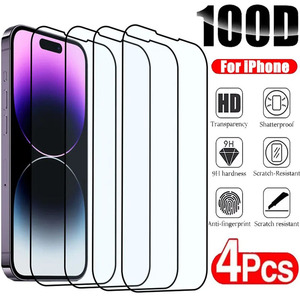 4Pcs Full Cover Screen Protector For iPhone15/14 12 13 Case