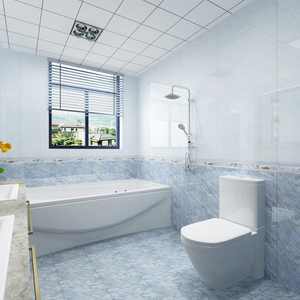 广东蓝色海洋瓷砖300x600洗手间地砖卫生间防滑地板砖厨房墙砖