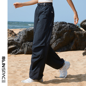 BEIN SPACE新款中性轻量户外运动束脚简约阔腿显瘦工装裤长裤A054