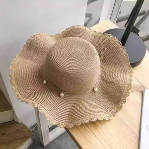 女人夏天的帽子清爽波浪大沿帽百搭休闲防晒沙滩遮阳帽潮出游度假