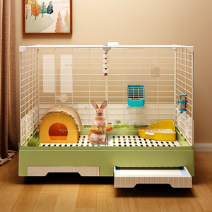 兔子笼子家用大号荷兰猪豚鼠专用别墅秋冬窝防喷尿清理托盘大空间