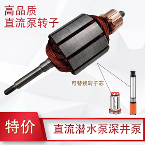 潜水泵转子直流配件12V24V48V60V72伏两用通用一二寸铜线电机线圈