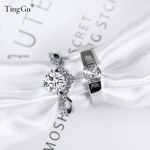 结婚对戒仿真婚戒莫桑钻石戒指一对结婚照求婚礼现场交换仪式道具