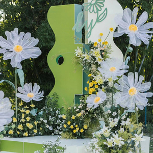 新款婚庆道具巨大型手工纸艺花商场店铺橱窗美陈装饰户外雏菊花朵