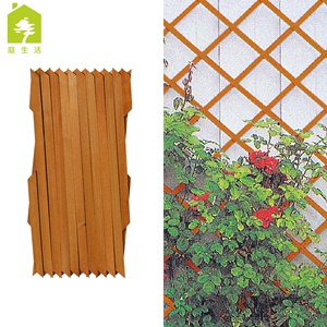 木制伸缩花爬架（黄色）天然实木篱笆墙上室内户外养花绿藤WT-C
