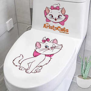 防水可爱搞笑猫咪卫生间厕所马桶贴纸装饰创意卡通马桶盖个性贴画