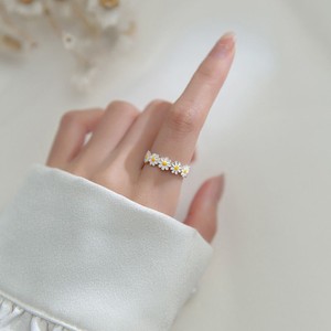 s925纯银时尚小雏菊开口戒指女款2021年新款潮韩版食指指环中指戒
